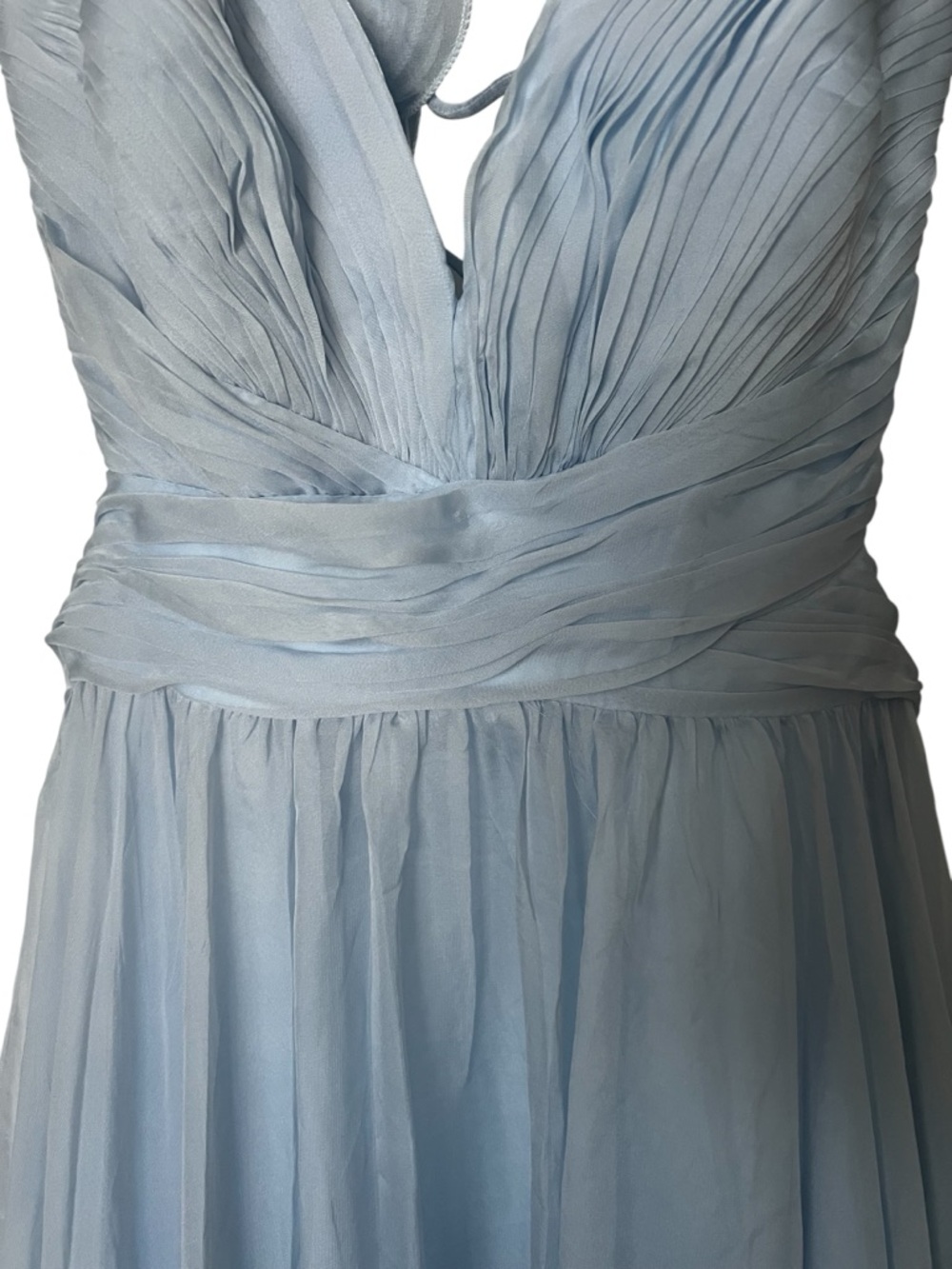 MAC DUGGAL Light Blue Ruffle Tiered Cut-Out Chiffon Gown NWT - Picture 6 of 15